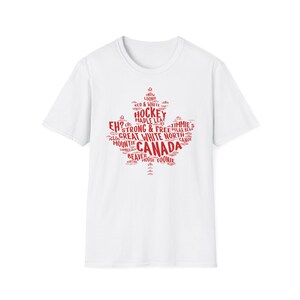 Camiseta con la hoja de arce de Canadá, camiseta del orgullo canadiense, camiseta del Gran Norte Blanco, camiseta de Canadá Fuerte y Libre, regalo de recuerdo de viaje, tienda canadiense de Etsy White