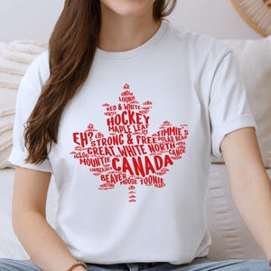 Camiseta con la hoja de arce de Canadá, camiseta del orgullo canadiense, camiseta del Gran Norte Blanco, camiseta de Canadá Fuerte y Libre, regalo de recuerdo de viaje, tienda canadiense de Etsy imagen 3