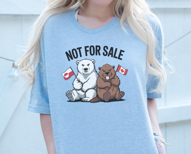Not For Sale Greenland Canada Shirt, Beaver & Polar Bear Tee, Anti-Trump Canada T-Shirt, Made in Canada, Shop Canada Gift image 5