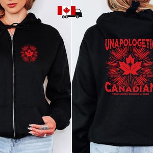 Unverschämter kanadischer Full-Zip-Hoodie, Canadacore Patriotic Canada-Sweatshirt, Ahornblatt-Jacke, True North, warm, gemütlich, es tut mir leid, Geschenk 86D