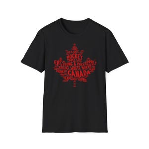 Camiseta con la hoja de arce de Canadá, camiseta del orgullo canadiense, camiseta del Gran Norte Blanco, camiseta de Canadá Fuerte y Libre, regalo de recuerdo de viaje, tienda canadiense de Etsy Black