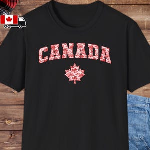 Camiseta do time do colégio canadense, camisa vermelha Toile de Jouy, camiseta chinesa canadense, cena de floresta, folha de bordo, camiseta feita no Canadá G6P