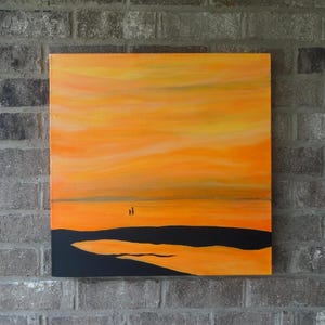 Sunrise landscape, Golden Sun, landscape painting, Seascape painting, Sunrise Art, Coastal Artwork, Landscape Wall Art, Original painting