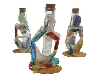 Modern Plant Propagation Station: Reclaimed Wood & Glass Trio