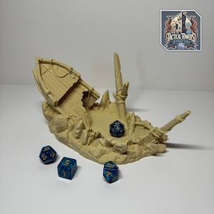 Shipwreck Dice Tower - 3d Printed - High Quality - Pirate ship - Dnd