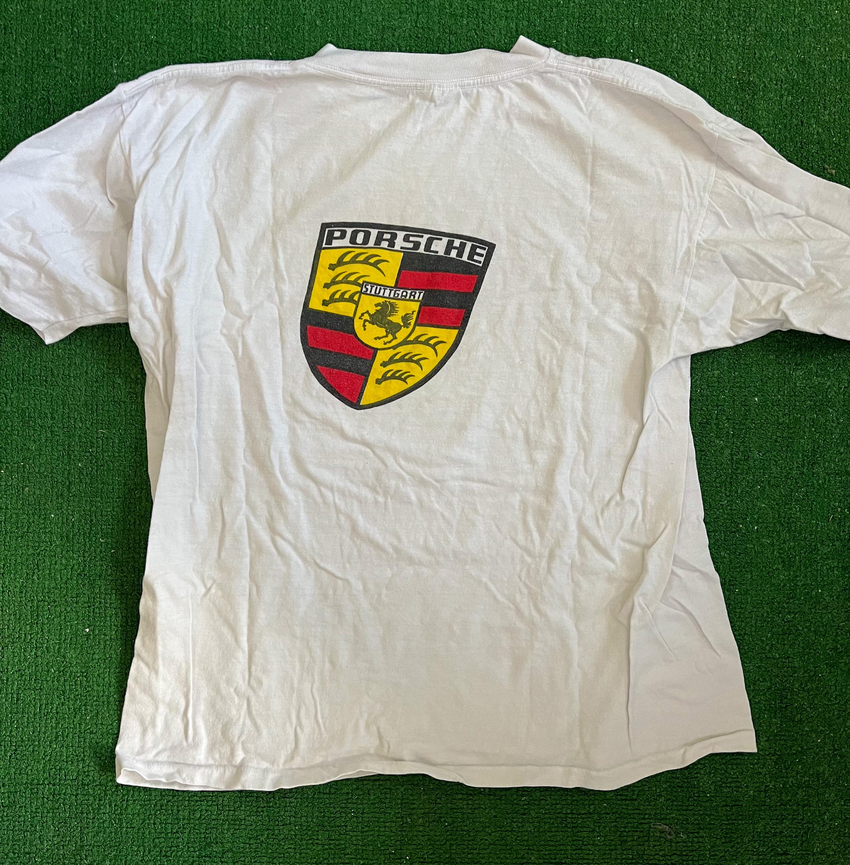 90s USA製ヴィンテージ　porsche ポルシェ　ロゴTシャツ 90s USA製 PORSCHE ポルシェ Tシャツ XL 刺繍 ヴィンテージ - メルカリ