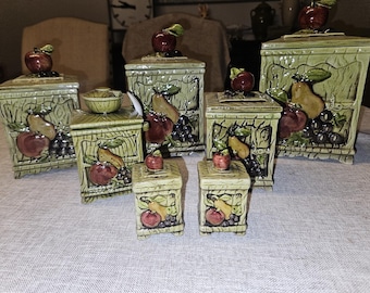Vintage Lefton Orchard Canister Set