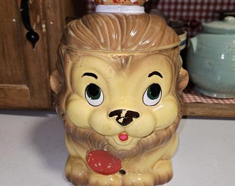 Vintage Lion Lollipop Japan Cookie Jarr