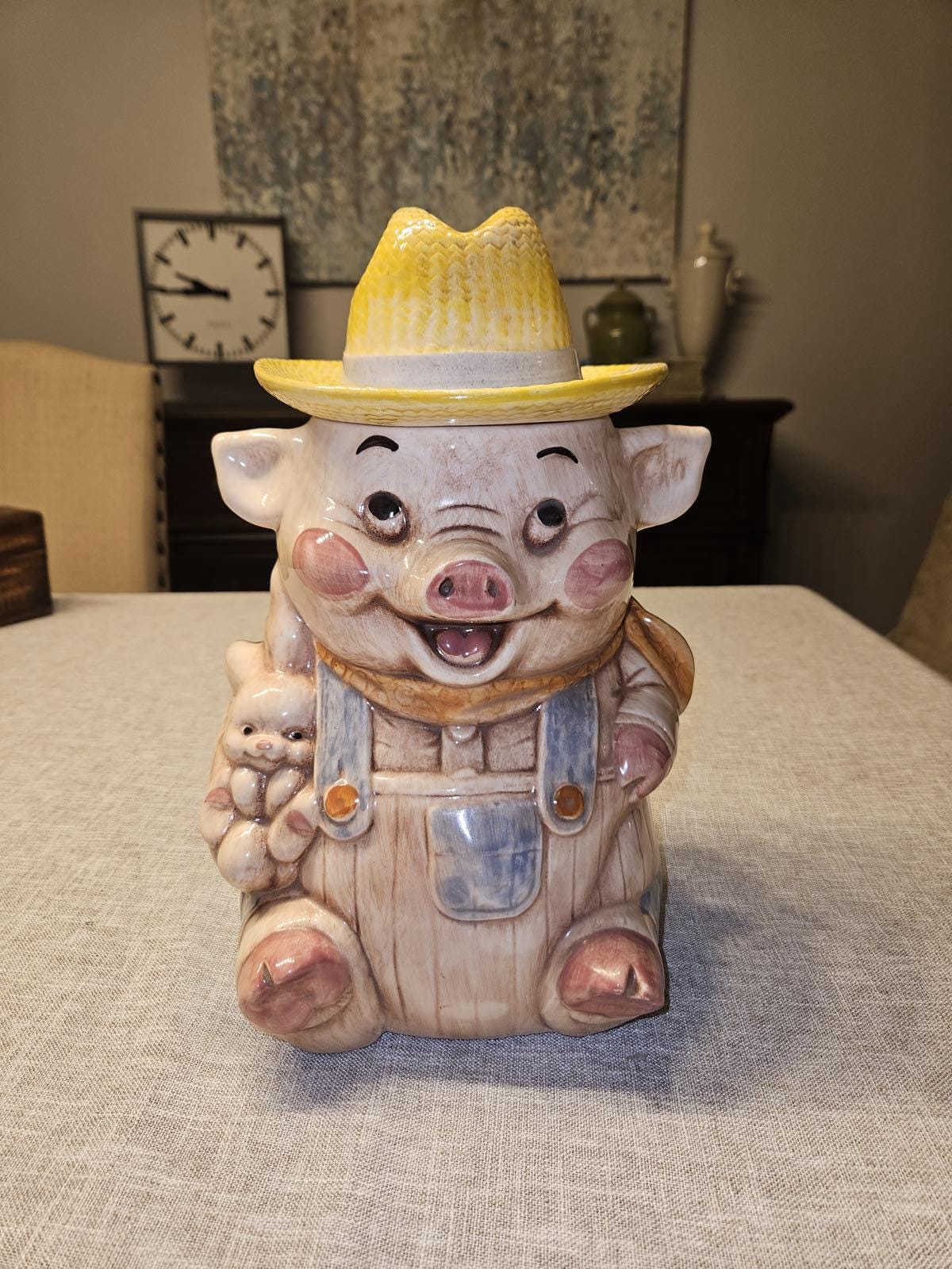 Farmer Pig Cookie Jar - Etsy