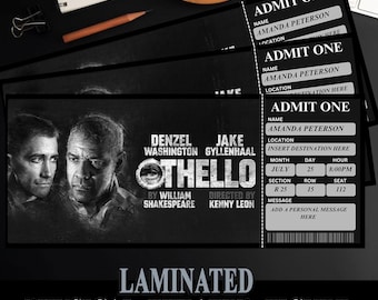 Custom OTHELLO Theatre Ticket | West End Broadway Surprise Gift Reveal | Personalized Souvenir Keepsake | Request a Design | Physical Ticket