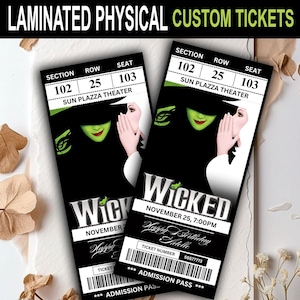Custom Wicked Musical Theatre Ticket: Broadway Souvenir Keepsake