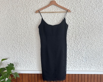 90-tals vintage svart cocktailklänning