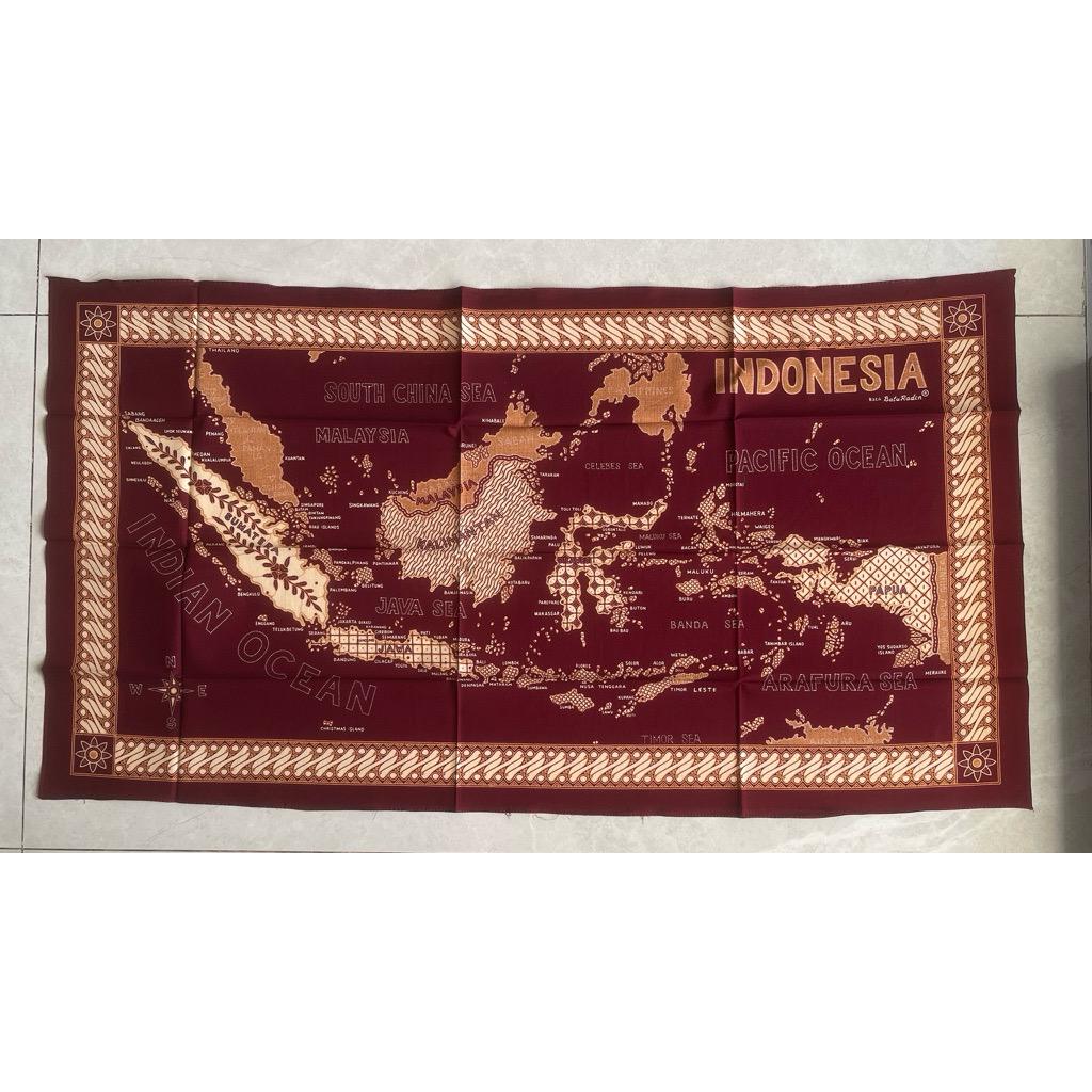 Indonesian Map in Batik Cloth - Etsy