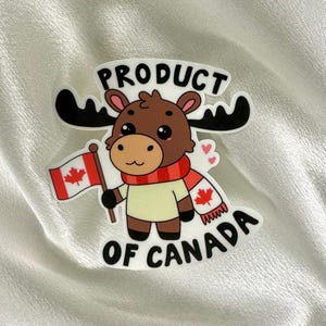 Bonita calcomanía de vinilo de alce canadiense, impermeable, para laptop, equipaje, funda de teléfono, auto, agenda y botella de agua.