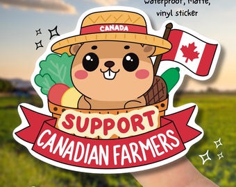Adesivo Canadian Farmers Beaver: adesivo in vinile impermeabile per laptop e borraccia