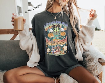 Comfort Colors® Vintage Disneyworld Est.1971 Halloween Shirt, Mickey's Not So Scary Party Shirt Disney Halloween Shirt, Halloween Party, a11
