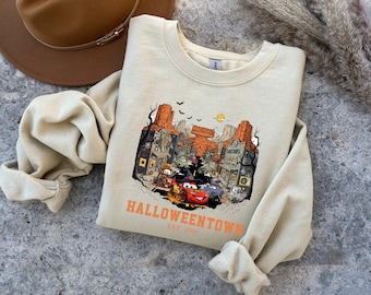 Disney Cars Halloweentown Shirt, Halloween Radiator Springs Shirt, Lightning McQueen & Tow Mater Tee, Fall Family Trip Shirt, Halloween a182