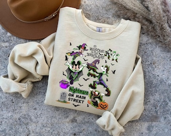 Nightmare on Main Street Shirt, Vintage Mickey Halloween Shirt, Retro Disney Shirt for Halloween, 2025 Party Shirts, Disney Halloween, a74
