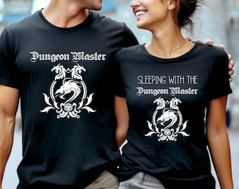 Dungeon Master and Sleeping With The Dungeon Master Matching Shirt,  Dragons Graphic Tee, Fantasy Shirt  t881