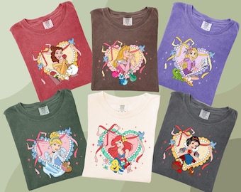 Comfort Colors® Disney Princess Shirt, Cinderella Sweatshirt, Snow White Tee, Little Mermaid Tee, Rapunzel Tee, Aurora Shirt, d049