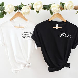 Custom Mr & Mrs  Shirt, Personalized Wifey And Hubby Shirt, Wedding Party Outfit, Honeymoon Clothing, Bride Groom Tee Gifts  t905