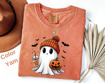 Comfort Colors® Halloween Ghost Shirt, Cute Ghost Shirt, Women Halloween Shirt, Cute Fall Shirt, Spooky Season tee, Gift For Halloween, t137