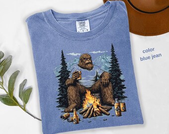 Camiseta divertida de Pie Grande Comfort Colors®, camiseta de Pie Grande, divertida camiseta vintage del monstruo del Lago Ness, divertida camiseta de Pie Grande con gráfico de Pie Grande, talla 36