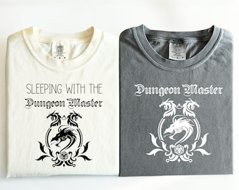 Comfort Colors®   Dungeon Master and Sleeping With The Dungeon Master Matching Shirt,  Dragons Graphic Tee, Fantasy Shirt,  t881