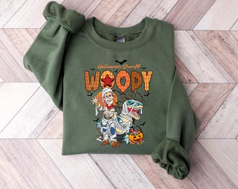 Disney Spooky Vibes Toy Story Woody Shirt, Disney Woody Custom Name Halloween Sweatshirt, Mummy Toy Story Woody Tee, Spooky Season, a183