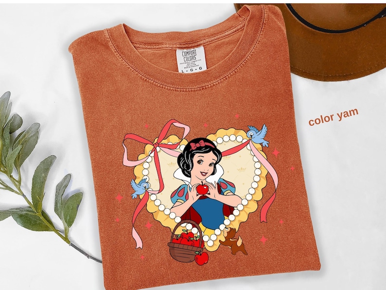 Camiseta de Princesas Disney Comfort Colors®, Sudadera de Cenicienta, Camiseta de Blancanieves, Camiseta de La Sirenita, Camiseta de Rapunzel, Camiseta de Aurora, d049 imagen 6