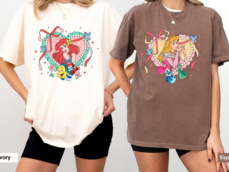 Camiseta de Princesas Disney Comfort Colors®, Sudadera de Cenicienta, Camiseta de Blancanieves, Camiseta de La Sirenita, Camiseta de Rapunzel, Camiseta de Aurora, d049 imagen 8