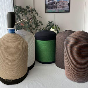 5Gallon/20Liter Handmade Woven Water Jug Cover–Decorative,Functional Jute Water Carboy Cover,Crochet Rope Carboy,Water Storage