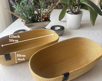 Handmade Woven Bread Basket Set: Rustic Kitchen Table Decor
