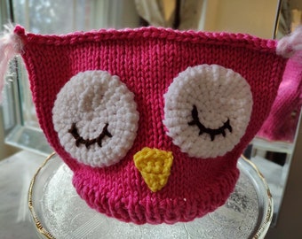 Baby Owl Handknit Hat