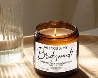 Bridesmaid Proposal Candle: Personalized Soy Wax Gift