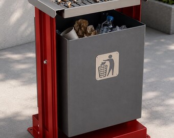 cigarette outdoor ashtray Eagle SafeSmoker Receptacle - 5 Quart - Gray Plastic safety pedestal ashtray Justrite 26806D Personal Smokers Cease-Fire