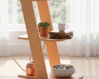 Suporte para plantas em madeira compensada, mesa lateral, arquivos DXF para roteador CNC (Download digital)