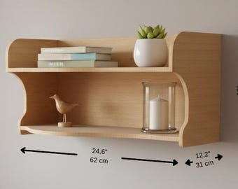 Wall Shelf DXF Files | Minimalist Home Decorative Bookcase (Digital Download)
