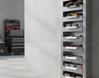Metal Bin Rack,  Wall-Mounted Organizer, Storage ,Laser Plasma Cut DXF File (Digital File)