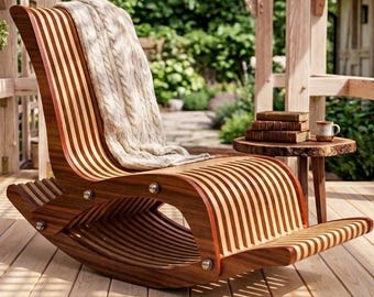 Parametric Plywood Rocking Chair Cnc Cut DXF Plans, (digital