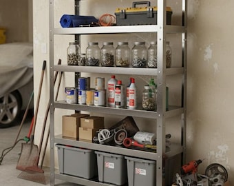 Archivos DXF de estanterías de chapa metálica: Diseño de unidad de almacenamiento industrial (digital)