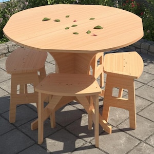 Table and Stool Set DXF Plans, Plywood, (CNC Router Cut  Files)