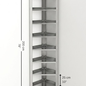 Arquivo DXF para prateleira de canto de 8 níveis cortada a laser CNC (Download digital)