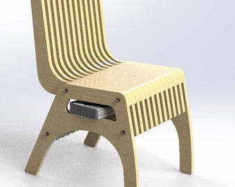 Parametrische multiplex stoel, houten stoel, CNC-klare DXF-bestanden (digitale download)
