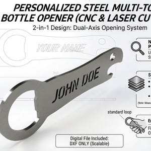 Metal Bottle Opener DXF File for Laser Plasma Cut (Digital Download)