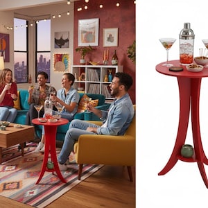 File di taglio CNC per tavolo da cocktail moderno in compensato: progetto fai da te (download digitale)