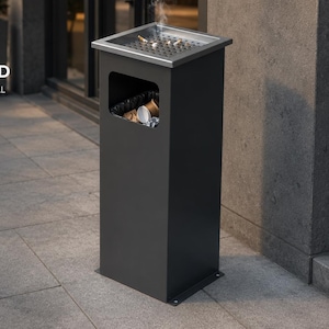 Stojak na popielniczkę i kosz na śmieci do użytku na zewnątrz, pliki DXF wycinane laserowo (do pobrania w wersji cyfrowej)