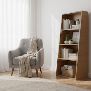 Hylla i plywood | Bokhylla | Modern trähylla (digital nedladdning)