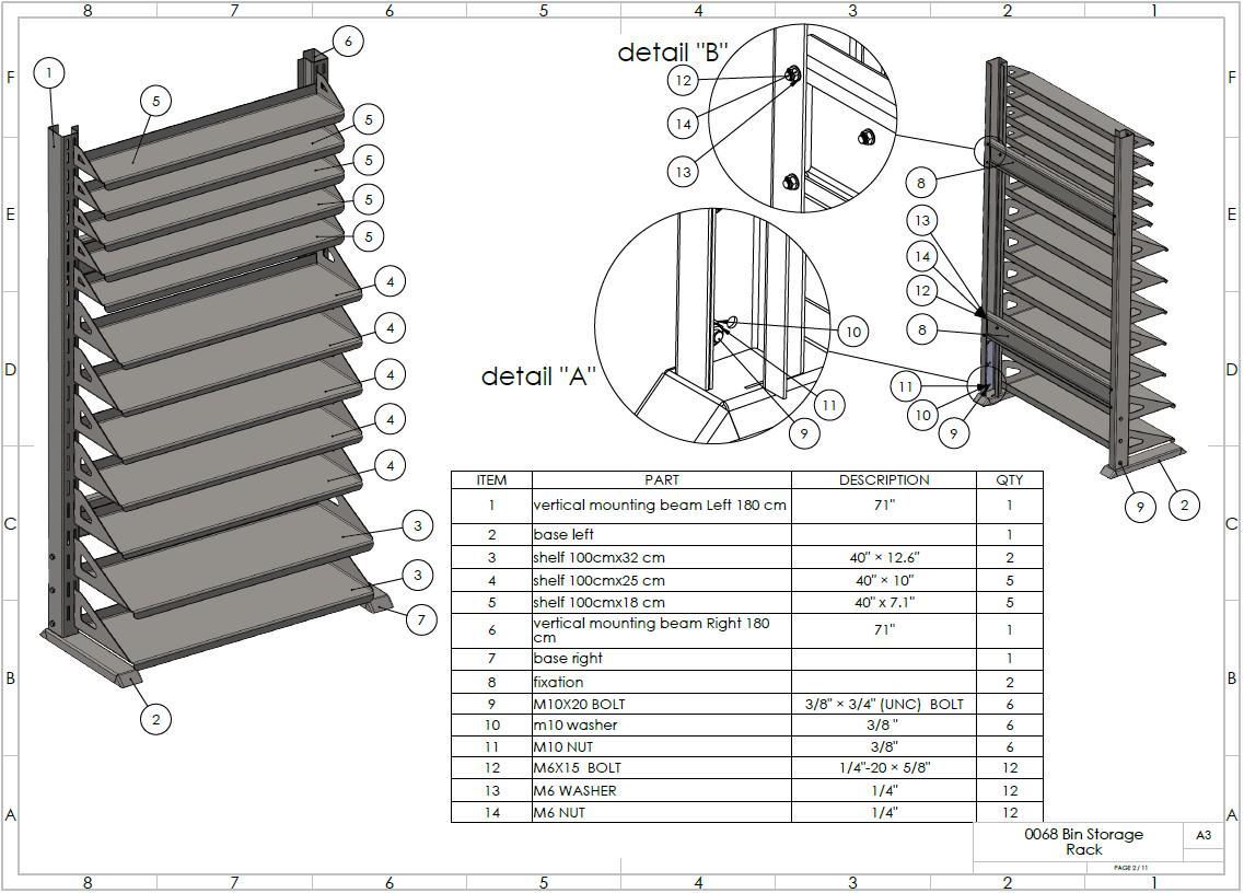 Industrial Metal Bin Storage Rack | Free-standing Organizer | Laser Cut ...