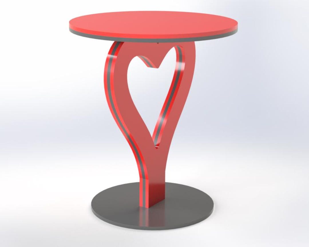 Heart Shaped Side Table DXF Files: CNC Router Cut Plan (digital File ...